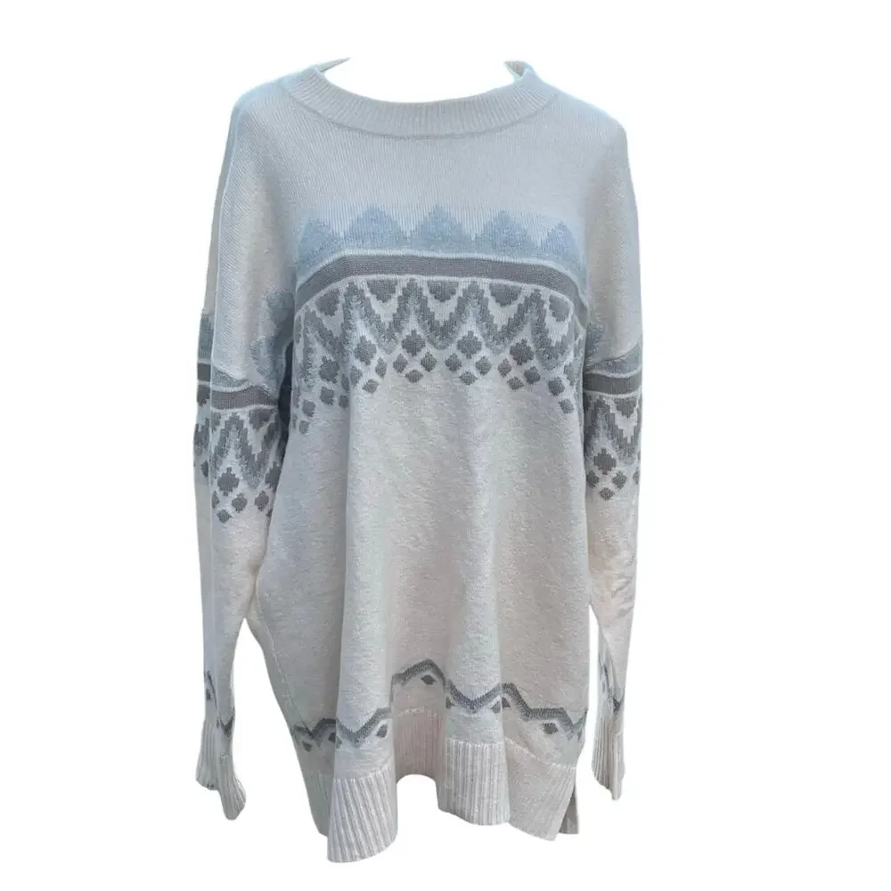 Loft Outlet Fair Isle Sweater Nordic Cabincore Winter Knit Pullover Sz XL - Picture 1 of 8